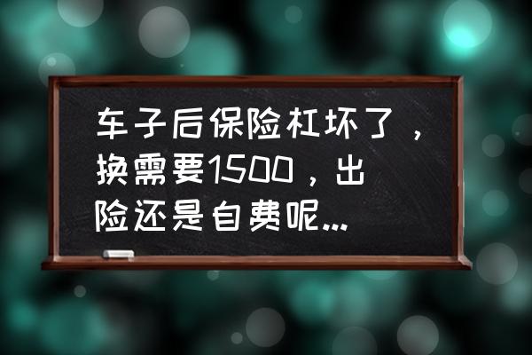 辉腾换后保险杠多少钱 车子后保险杠坏了，换需要1500，出险还是自费呢？求解？