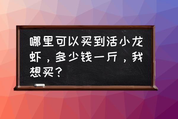 本溪哪有活的小龙虾卖 哪里可以买到活小龙虾，多少钱一斤，我想买？