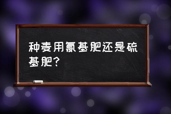 含硫的复合肥能不能上小麦 种麦用氯基肥还是硫基肥？