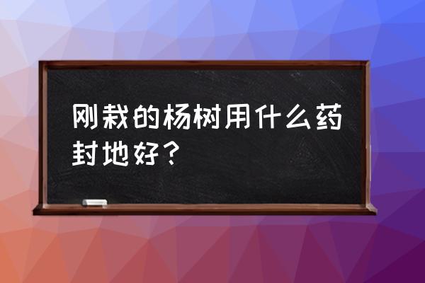 杨树苗地除草剂用哪种好 刚栽的杨树用什么药封地好？