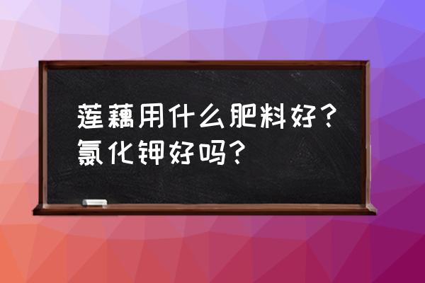 莲藕高产用哪种复合肥 莲藕用什么肥料好？氯化钾好吗？