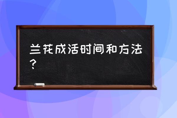 兰花什么时候种植成活率高 兰花成活时间和方法？