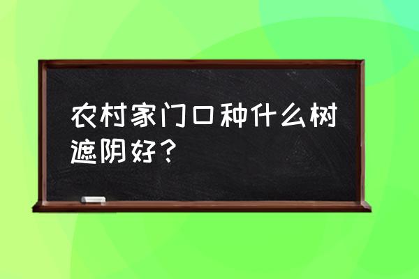 家门口种了几颗果树乘凉 农村家门口种什么树遮阴好？