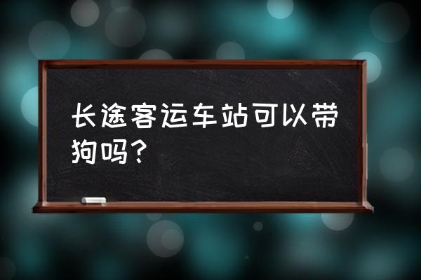 哈尔滨客运站宠物能托运吗 长途客运车站可以带狗吗？