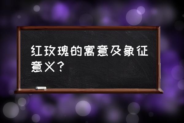 红红色玫瑰代表什么 红玫瑰的寓意及象征意义？