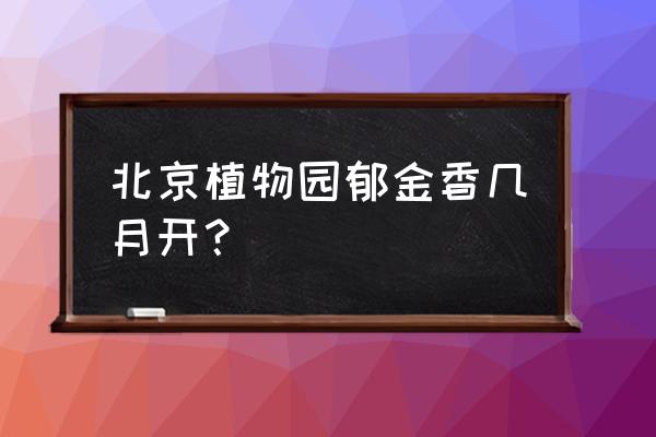 北京植物园郁金香什么时间开 北京植物园郁金香几月开？