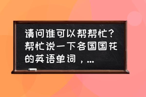 红玫瑰英语单词怎么写 请问谁可以帮帮忙？帮忙说一下各国国花的英语单词，急啊急啊？