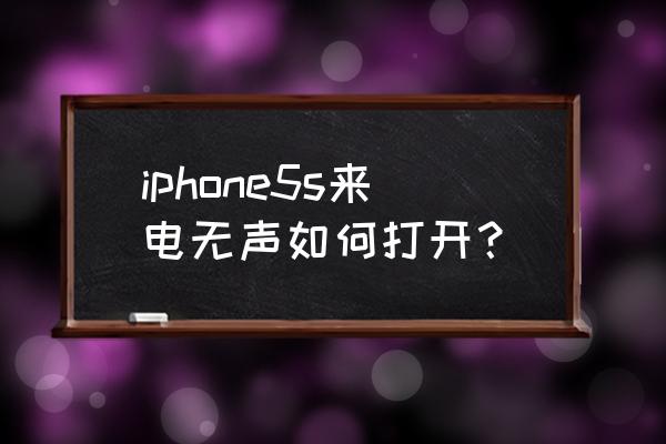 5s检查方法 iphone5s来电无声如何打开？