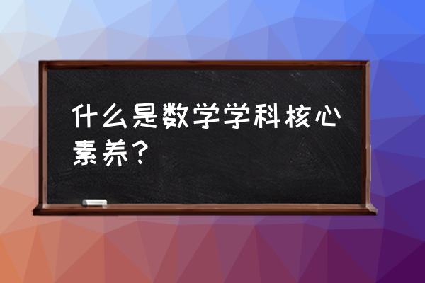 小学如何培养学生核心素养心得 什么是数学学科核心素养？