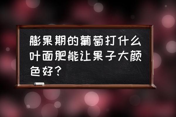 葡萄第二次膨果期施什么肥 膨果期的葡萄打什么叶面肥能让果子大颜色好？