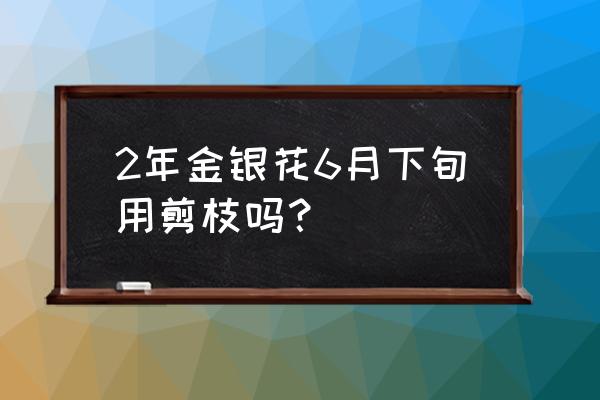 金银花怎样修剪促进二次开花 2年金银花6月下旬用剪枝吗？