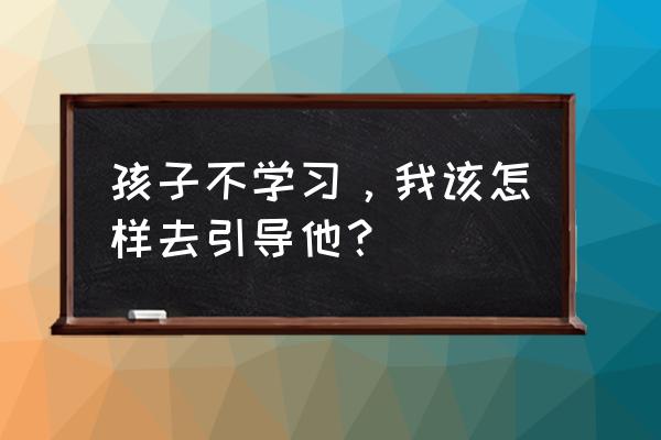 引导孩子健康成长的方法 孩子不学习，我该怎样去引导他？