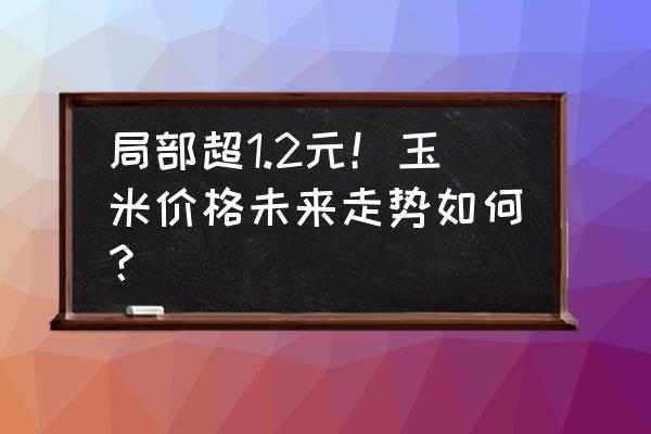 玉米价格一览表 局部超1.2元！玉米价格未来走势如何？