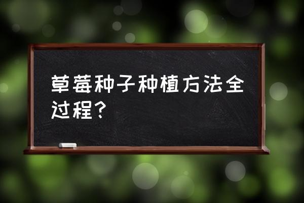 家里草莓种子种植方法全过程 草莓种子种植方法全过程？