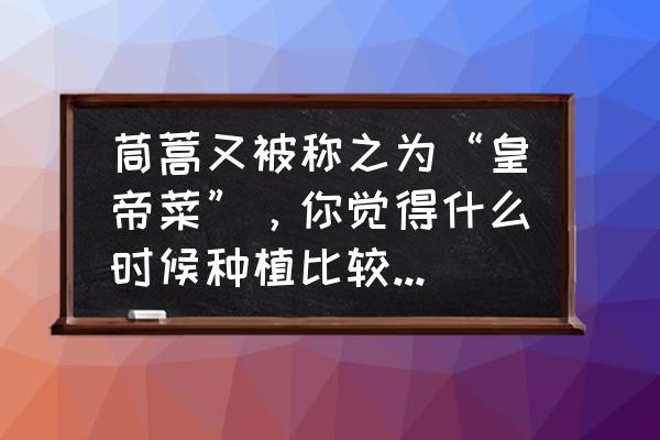 怎样解决茼蒿重茬病害严重的问题 茼蒿又被称之为“皇帝菜”，你觉得什么时候种植比较好？为什么？