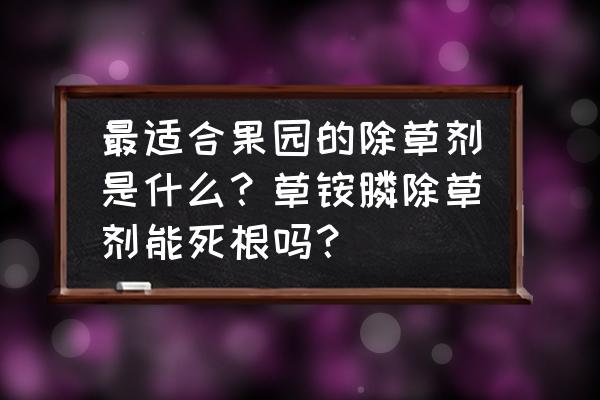 果园是除草好还是不除草好 最适合果园的除草剂是什么？草铵膦除草剂能死根吗？