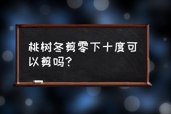 冬季适合修剪枝条吗 桃树冬剪零下十度可以剪吗？