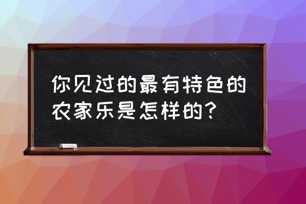 最新农家乐经营模式 你见过的最有特色的农家乐是怎样的？