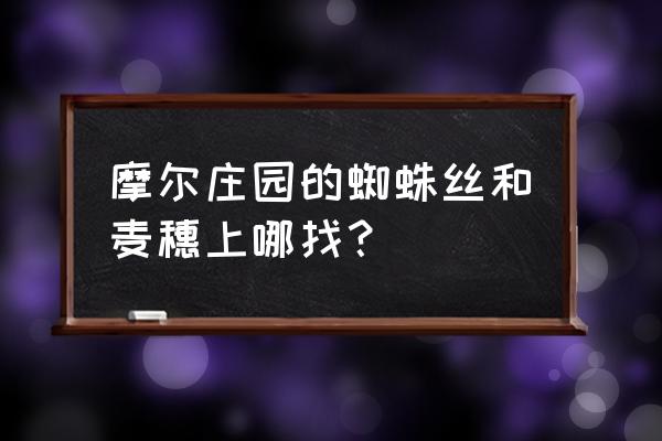 摩尔庄园页游小麦种子怎么获得 摩尔庄园的蜘蛛丝和麦穗上哪找？