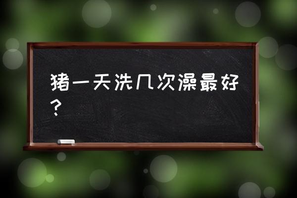 夏季预防猪感冒的最佳方法 猪一天洗几次澡最好？