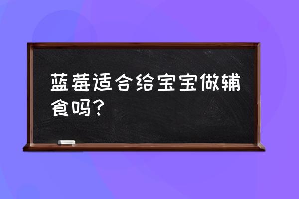 七月宝宝辅食蓝莓怎么做 蓝莓适合给宝宝做辅食吗？