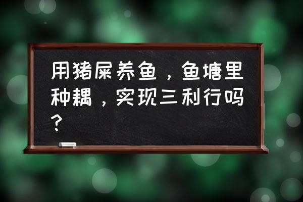 鱼塘里鱼粪便可以养什么鱼 用猪屎养鱼，鱼塘里种耦，实现三利行吗？