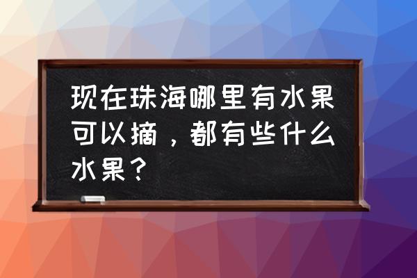 一公分鸡心果树苗几年挂果 现在珠海哪里有水果可以摘，都有些什么水果？