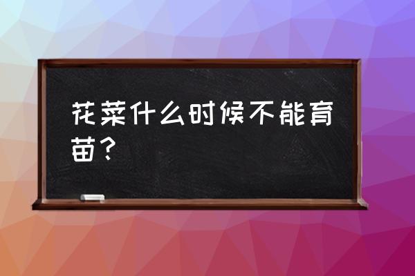 菜花育苗时间表 花菜什么时候不能育苗？