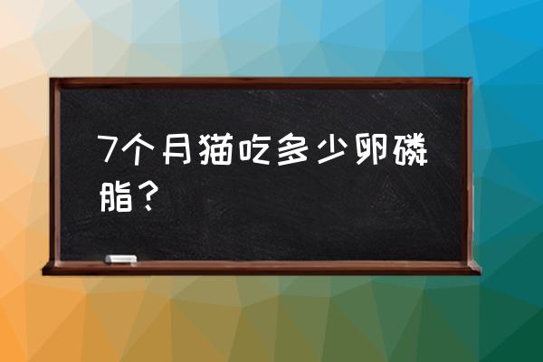 猫咪有没有必要补充卵磷脂 7个月猫吃多少卵磷脂？