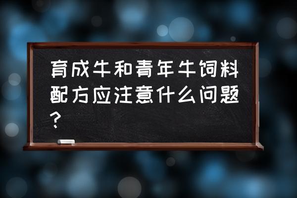 喂母牛的最佳饲料配方 育成牛和青年牛饲料配方应注意什么问题？